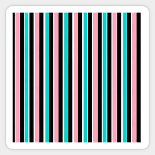 Black Pink and Blue Stripes Sticker